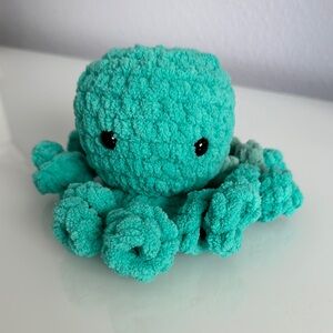 Crochet Plush Teal Octopus